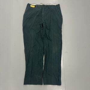Vintage 60s Green Sanforized Cotton Workwear Chinos 36x31